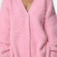 90er Jahre Grauer Imitation-Mink Strickpullover Cardigan