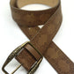 JY Brown Retro Distressed Embossed Ethnic Buckle Belt