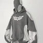 Grauer Vintage Übergroßer Hoodie Für Herren