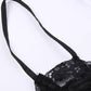 Top a corsetto con spacco e scollo a V in pizzo nero sexy