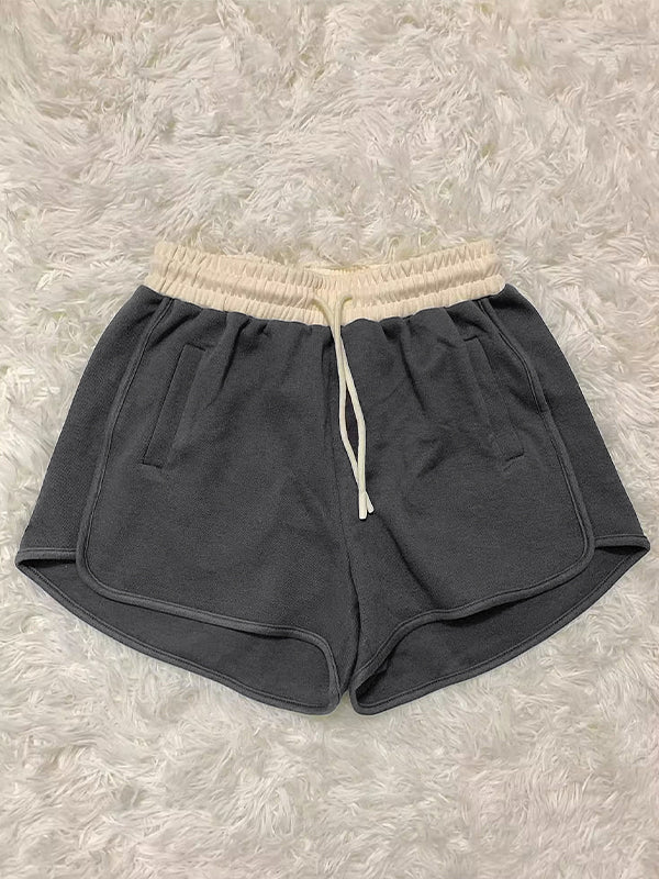 Dunkel Retro Kontrast Shorts