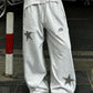 Graue Y2k Sternenprint Sweatpants