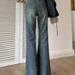 Blaue Vintage High Waist Flared Jeans