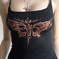 Black Y2K Butterfly Print Slim Fit Cami Top