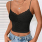 Vintage Lochstickerei Cami Crop Top mit Spitze