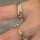 Silver Vintage 2 Pieces Shiny Cross Moon Star Pattern Cuff Ring