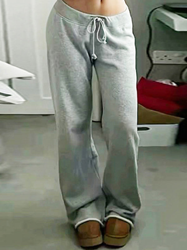 Einfarbige 2000s Lace Up Sweatpants