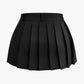 Buckle Layer Pleated Mini Skirt