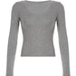 Gray 2000s low cut long sleeve shirt