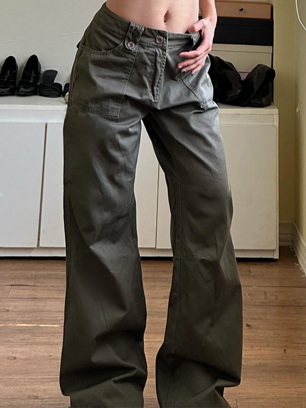 Pantaloni cargo da strada vintage verdi