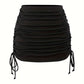 Black Vintage Side Tie Drawstring Mini Skirt