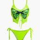 Set bikini con lacci con motivo a farfalla Y2K