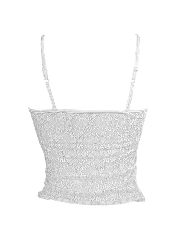 Schmales Camisole mit Durchgehendem Spitzendesign