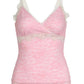 Pink Lace V-Neck Tank Top