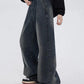 Dunkle Vintage Gewaschene Boyfriend Jeans mit Hoher Taille