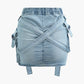 Gonna cargo in denim blu con vita a V e tasche con patta con fibbia 