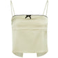 Contrast satin cami top with bow decoration