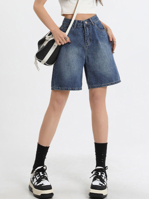 Blaue Vintage Denim Bermuda Shorts