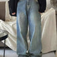 Blaue Y2K High Waist Weit Geschnittene Boyfriend Jeans