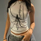 White hip hop tank top with spider print