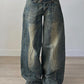 2000s Zerrissene Asymmetrischer Teilungsnaht Baggy Jeans