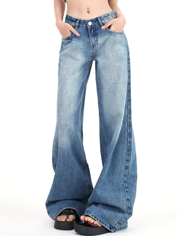 Vintage Washed Low Waist Boyfriend Jeans