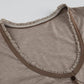 Khaki Vintage Bubble Sleeve V-Neck Top