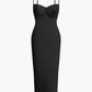 Einfarbiges Classic Slip Maxi Kleid