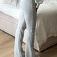 Grey Vintage Low Rise Flared Pants