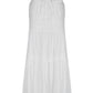 White vintage maxi skirts with lace trim and straps