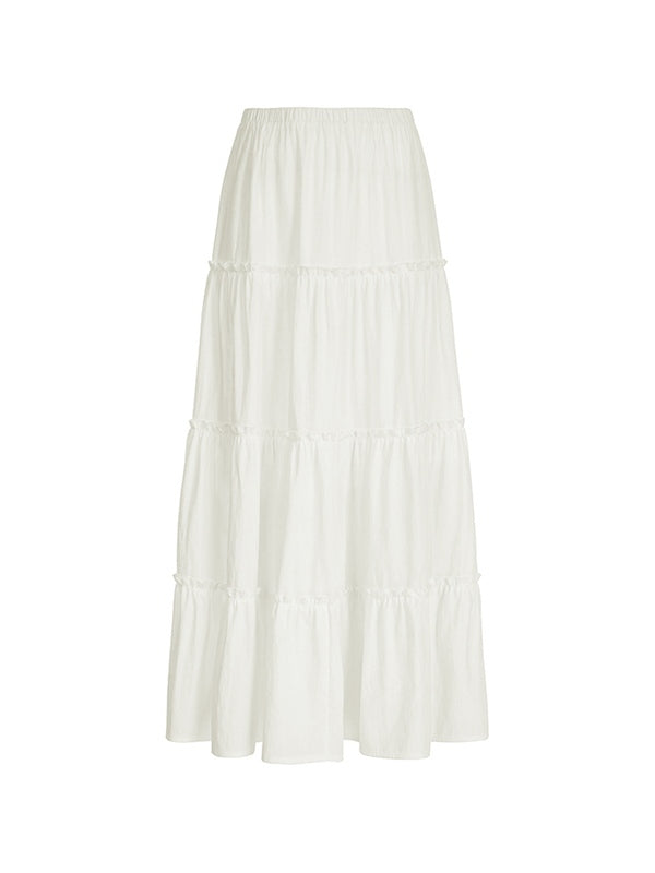 Vintage White Versatile Skirt with Seam