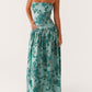Agnesca Maxikleid – Wolkenblaues Blumenmuster
