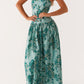 Agnesca Maxikleid – Wolkenblaues Blumenmuster