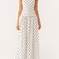 Jolanda Maxikleid – Weiße Polka Dots