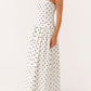 Jolanda Maxikleid – Weiße Polka Dots