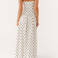 Jolanda Maxikleid – Weiße Polka Dots