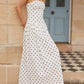 Jolanda Maxikleid – Weiße Polka Dots