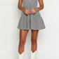 Wenecja Schwarz Gingham Minikleid
