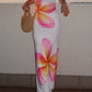 Ginevra Weißes Frangipani Maxikleid