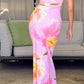 Bice Pink Orange Flowers MaxiKleid