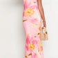 Bice Pink Orange Flowers MaxiKleid