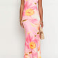 Bice Pink Orange Flowers MaxiKleid