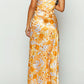 Armani Maxi Abendkleid in Orange mit Blumenprint