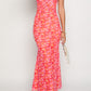 Orsa Orange Blümchenmuster MaxiKleid
