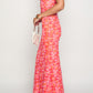 Orsa Orange Blümchenmuster MaxiKleid