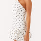 Dominica Schalt Minikleid – Weiße Polka Dots