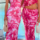 Como Rosafarbenes Maxikleid mit Blumenmuster