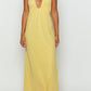 Abito lungo Samantha Yellow con spalle scoperte