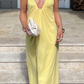 Abito lungo Samantha Yellow con spalle scoperte