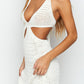 Celestina white knit mini dress 